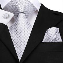 Женский Шелковый галстук, набор из галстука и запонок в клетку, 8,5 см 2024 - купить недорого