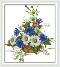 Chrysanthemum Flower Basket Cotton Cross Stitch Kits 14CT 11CT Printed Embroidery DIY Handmade Needle Work Home Decor Set 2024 - buy cheap