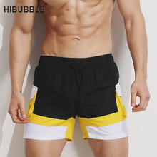 Pantalones de playa HIBUBBLE con diseño de telas combinadas para hombre, bañadores de talla grande, pantalones cortos de verano para surfear, braguitas de baño para hombre, bañadores para bañarse 2024 - compra barato