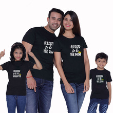 Blessed Dad Mom Daughter Son T-shirt Family Look Matching Outfits Clothes Daddy Mommy And Me Mother Father Clothing Dropshipping 2024 - buy cheap