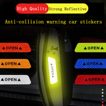 4pcs Car Open Door Warning Reflective Stickers Open Stickers Strong Reflective Car Door Safety Warning Decal Decorative Stickers 2024 - buy cheap