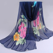 2019 moda pashmina mujer bufanda nuevo diseño floral chal seda gasa Tippet silenciador caliente poliéster bufandas gota envío 2024 - compra barato