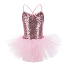 Girls Ballet Gymnastics Leotard Dress Sequined Dance Dress Lovely Kids Girls Professional Ballet Tutu Dress 2024 - buy cheap