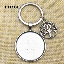 3pcs/lot Tree Of Life Charm Key Chain Silver Plated Keyring Fit round 30mm Cabochon Set Plant Pendant Diy Jewelry Make AYSQ191 2024 - buy cheap