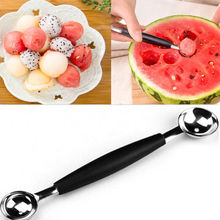 1PC Stalinless Steel Dual Double-end Melon Baller Scoop Fruit Spoon Ice Cream Dessert Sorbet Kitchenware Cook Tool 2024 - buy cheap