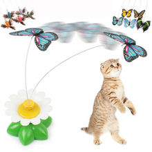 1 шт., электрические вращающиеся игрушки с бабочками и птицами, игрушки для кошек, игрушки для кошек, игрушка для котят 2024 - купить недорого