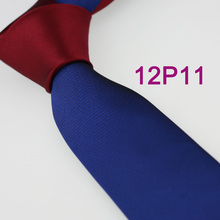 2015 New YIBEI Coachella Ties For Men Burgundy Knot Contrast Royal Blue Tie Narrow 6cm Microfiber Skinny Necktie Wedding Cravate 2024 - buy cheap