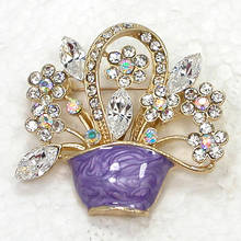 12pcs/lot Wholesale Fashion Brooch Rhinestone Enamel Flower basket Pin brooches Jewelry gift C102305 2024 - buy cheap