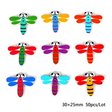 50pcs/lot Kawaii Mixed Wooden Dragonfly Buttons DIY Handmade Craft Decoration Apparel Clothing Sewing Accessories 2024 - buy cheap