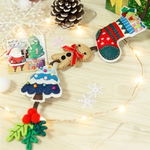 Christmas Day Lovely Car Hanging Ornament 28x6cm Felt Applique Ornament Kit Needle Craft Felt DIY Material Package Sewing Art 2024 - buy cheap