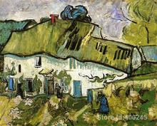 Hand painting art Farmhouse with Two Figures of Vincent Van Gogh reproduction oil Canvas Handmade High quality 2024 - buy cheap