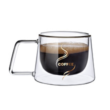 Caneca de café de vidro duplo com alça como presente para o menino e menina estilo americano copo handgrip copos e canecas criativo drinkware 2024 - compre barato