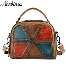 Norbinus Women Vintage Crossbody Messenger Shoulder Bags 2018 Genuine Leather Small Handbags Natural Skin Top-Handle Bag Tote 2024 - buy cheap