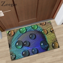 Zeegle коврик для входа с принтом перьев из микрофибры, коврики для спальни, противоскользящий кухонный коврик для туалета, домашний декор 2024 - купить недорого