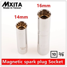 Mxita 14mm 16mm spark plug soquete ferramenta de remoção magnética 3/8 "drive para bmw para nisan mini 2017 2024 - compre barato