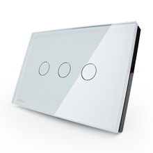 Livolo Manufacturer, Wall Switch VL-C303-81,3-gang 110~250V Smart home, Crystal Glass Panel,US Touch Screen Control Wall Light 2024 - buy cheap