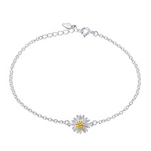 100% 925 sterling silver sweet lady fresh summer sunflower ladies'bracelets women jewelry wholeslae drop shipping Anti allergy 2024 - buy cheap