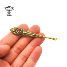 HORNET Luxury Brass Pharaoh's Pattern Metal Snuff Spoon Sniffer Snorter Powder Hoover Hooteer Snuff Tobacco Pipe Shovel 2024 - buy cheap