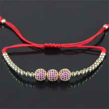 Novidade 8mm micro rosa incrustação de contas de zircônio anil arjandas bracelete 24k contas de cobre para trança de macrame pulseiras 2024 - compre barato