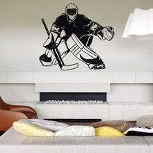 Calcomanías de pared de portero de hielo para niños, pegatinas de pared de jugador de Hockey para dormitorio de niños, guardería, gimnasio, deportista, Mural de Foto artística, A72 2024 - compra barato