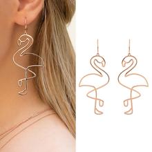 Fashion Creative Women Hollow Flamingo Dangle Earrings Jewelry Party Club Banquet Cocktail Hook Earrings 2024 - buy cheap