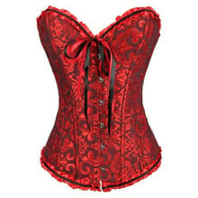 2017 Sexy Corselet Women Bustiers Top Satin Embroidery Overbust Corsets Plus size 2XL sexy lingerie hot sale waist corsets 2024 - buy cheap