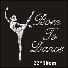 2pc/lot Ballet dancer iron on crystal transfers design rhinestones fix hot fix rhinestone transfer motifs 2024 - buy cheap