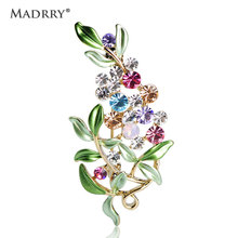 Madrry Luxury Flower Shape Brooches Colorful Rhinestone Alloy Metal Jewelry For Women Girls Scarf Buckle Party Dress Brooch Pins 2024 - buy cheap