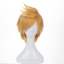 12inch Short Fluffy Layered Men's Blonde Synthetic Wig FF15 Final Fantasy XV Prompto Argentum Cosplay Wig+Wig Cap 2024 - buy cheap