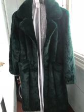 Arlenesain 2019 real short mink fur dark green mirror long women coat 2024 - compre barato