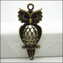 Wholesale 20 pcs Vintage Charms  Owl Pendant Antique bronze Fit Bracelets Necklace DIY Metal Jewelry Making 2024 - buy cheap