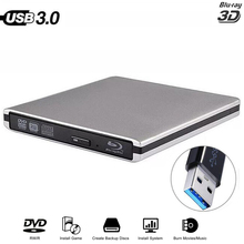 USB 3,0 внешний DVD-привод Bluray, комбинированный Blu-Ray BD-ROM 3D плеер, DVD RW, записывающее устройство для ноутбука, компьютера, Mac, ПК, HP, ACER, ASUS 2024 - купить недорого