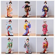 Geisha bonecas de figuras, presentes de artesanato coleção kawaii japonesas adoráveis com bela casa quimono decoração de escritório em miniatura 2024 - compre barato