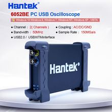 Hantek-osciloscopio Digital 6052BE PC con USB, 2 canales, 50MHz de ancho de banda, 150MSa/s Frecuencia de muestreo, con osciloscopio de sondeo 2024 - compra barato