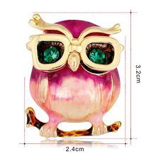 ydgy Owl With Glasses Shape Brooch Bright Enamel Esmalte Bird Animal Clothing Accessories Women Brooches Hijab Pins Clips Gift 2024 - buy cheap