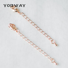 10pcs/Lot Lobster Claw Clasps with Extender Chain 70mm, Gold/ Rhodium/ Rose Gold, Extension Chain with Jump Rings (GB-100) 2024 - buy cheap