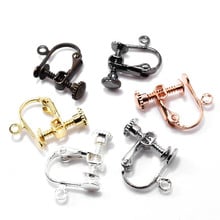 No Pierced Clip On Screw Earrings with Loop Hanger Connectors Flat Glue Pad Base DIY Earrings Jewelry Parts Accessories Findings 2024 - buy cheap