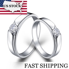 USA STOCK Uloveido Fashion Wedding Rings for Men and Women Vintage Silver Cubic Zircon Engagement Ring for Lovers Jewellery J016 2024 - buy cheap