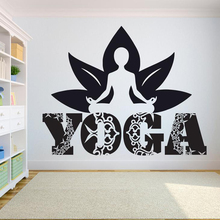 Yoga GYM Wall Decal Quotes Namaste Lotus Flower Wall sticker room decoration Decals yoga Logo Hindu DIY Vinyl decals G772 2024 - buy cheap