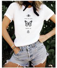 What we save Graphic T-Shirt Save US butterfly Bees Slogan Funny Stylish Tee Casual Summer Cotton Camisetas Tops Ladies Outfits 2024 - buy cheap