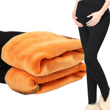 Leggings para mulheres grávidas, calças de cintura alta, calças de veludo de inverno, roupas de maternidade, legging grossa quente para gravidez, calças de maternidade 2024 - compre barato