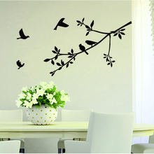 Pegatina de pared de pájaros y ramas de estilo Simple para el hogar, dormitorio, sala de estar, fondo, decoración, Mural, pegatinas de pájaros lindos 2024 - compra barato