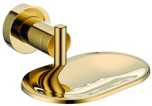 Free shipping Gold finish Modern Luxurious round Base design soap dish holder 2024 - buy cheap