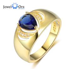 Blue Cubic Zirconia Gold-Color Rings For Women Trendy Party Accessorise Female Vintage Jewelry Gift For Her (JewelOra RI103422) 2024 - buy cheap