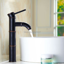 Antique Brass Basin Faucet Bamboo Shape Deck Mounted Hot&Cold Faucet Single Handle Black Tap Sink Mixer Crane ZR273 2024 - buy cheap