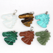 NoEnName_Null Free shipping Fashion high quality natural Stone Carved Mixed fox charms Pendants for diy jewelry making  6pcs/lot 2024 - buy cheap