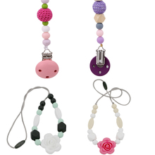 Baby Pacifier Clip Pacifier Chain Wooden Hand Made Cute Colourful Beads/Necklace Silicon Dummy Clip Baby Soother Holder 2024 - buy cheap