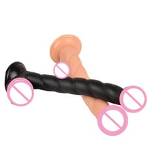 Venda quente 30*3.5 cm grande vibrador realista torção pênis com ventosa forte cavalo vibrador estimular massagem brinquedos sexuais para mulher pau. 2024 - compre barato