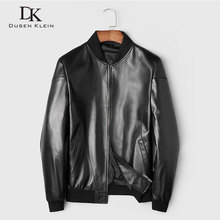 Men Genuine Leather Jacket Real Sheepskin Jackets Casual Short Black Stand Collar Pockets 2019 Autumn New Jacket for Man 89807 2024 - buy cheap