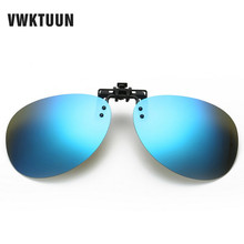 Солнцезащитные очки VKWTUUN овальные поляризационные с клипсой для мужчин и женщин, большие солнцезащитные очки для вождения, рыбалки, поляризационные зеркальные линзы, защита от Уфа-уфв 2024 - купить недорого